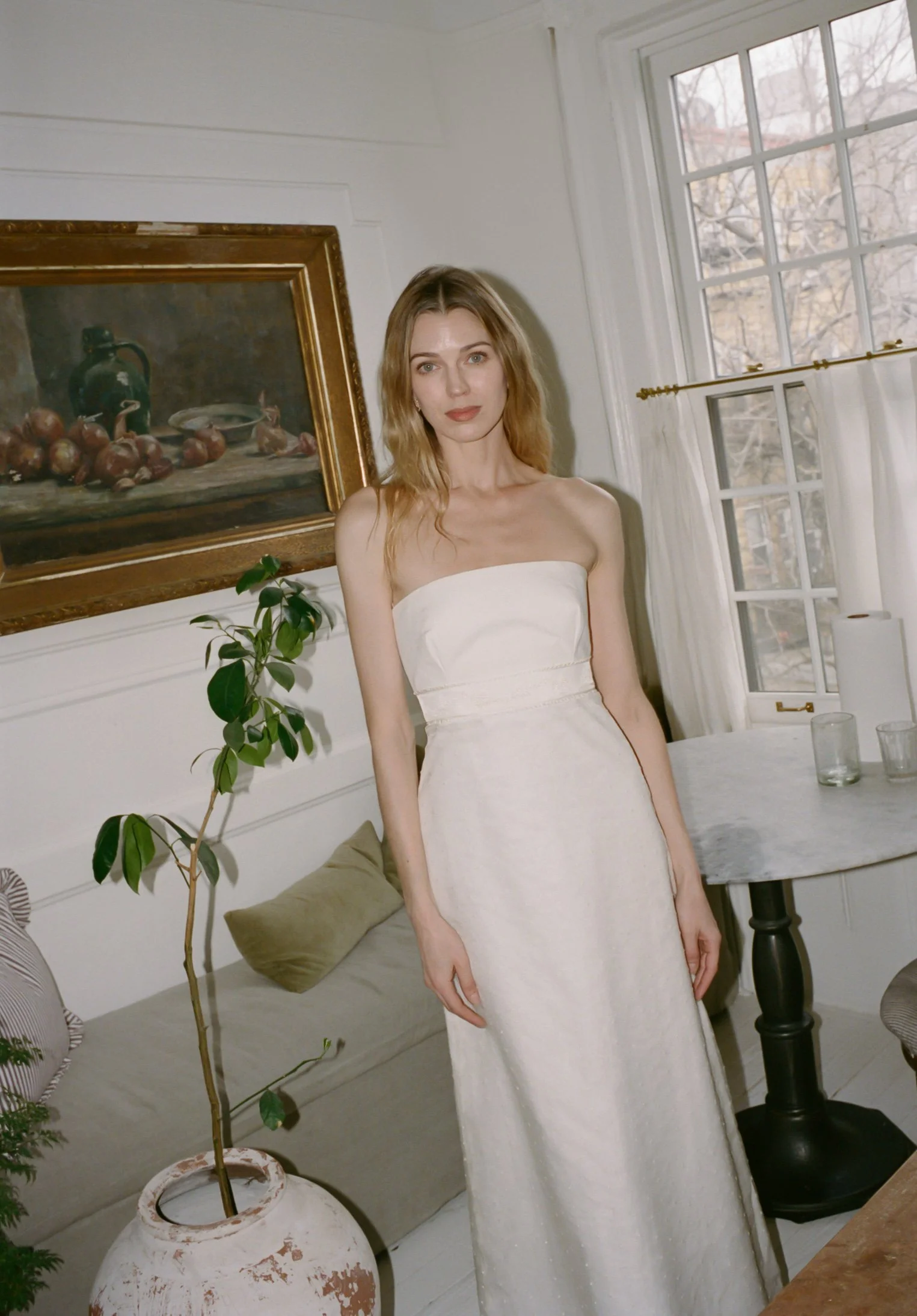 Max Mara Pianoforte Strapless Embroidered Organza Gown